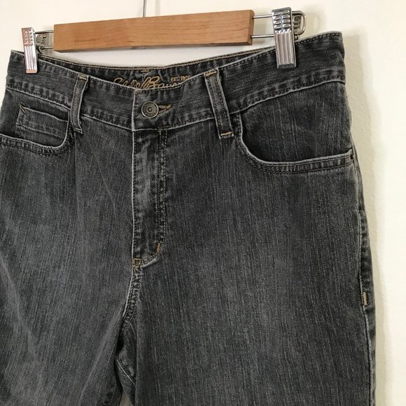 Eddie Bauer Gray Cut Off Shorts 8R Mid Rise Denim Jean Raw Edge Cotton - Picture 2 of 10